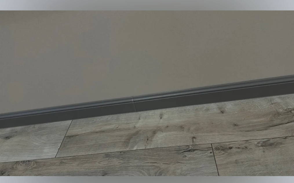 Плинтус прямоугольный ПВХ Идеал Дюра  80мм 2,2м 002 Светло-серый