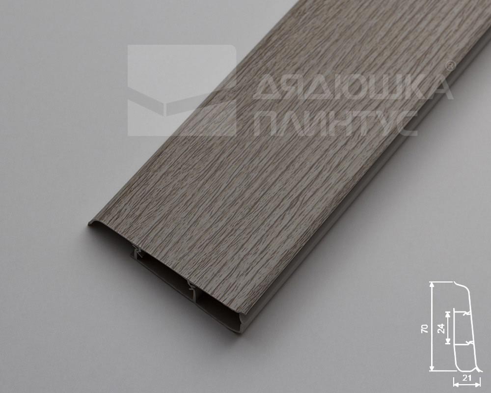 Плинтус ПВХ со съемной панелью Идеал Деконика 70 мм 263 Клен северный