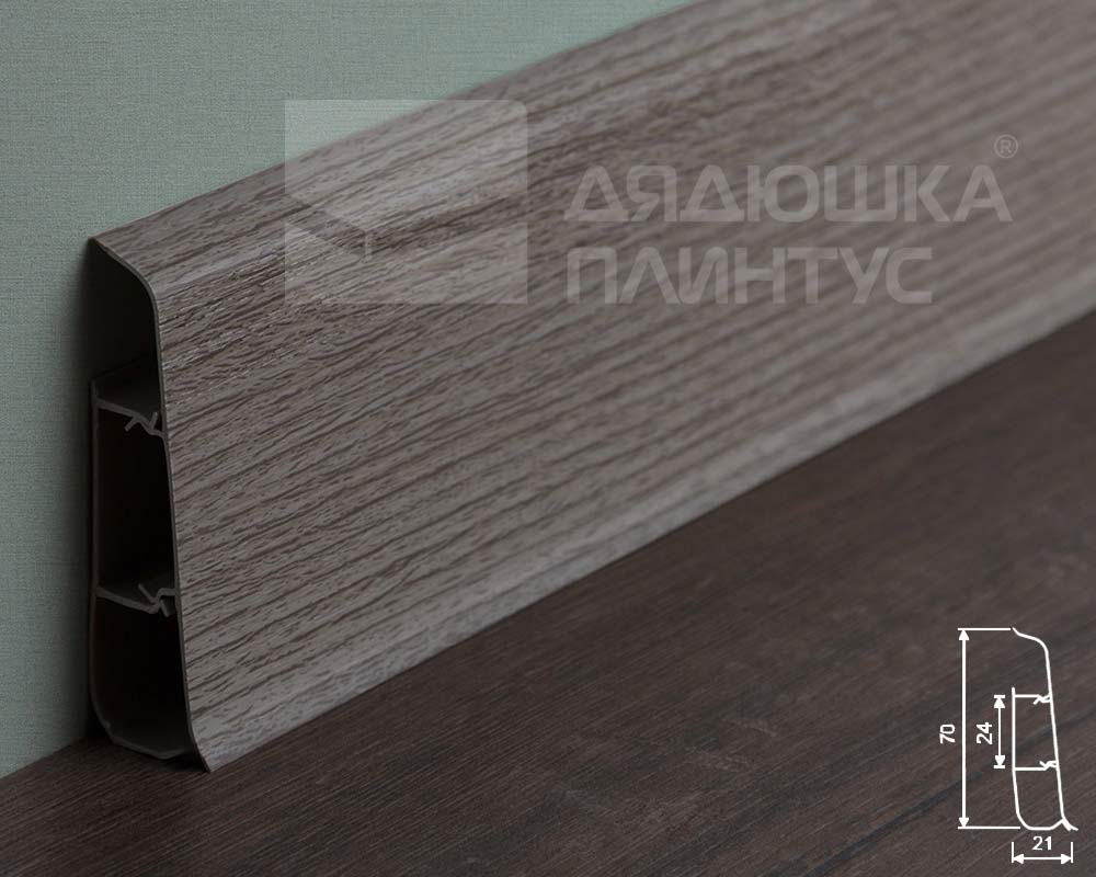 Плинтус ПВХ со съемной панелью Идеал Деконика 70 мм 263 Клен северный