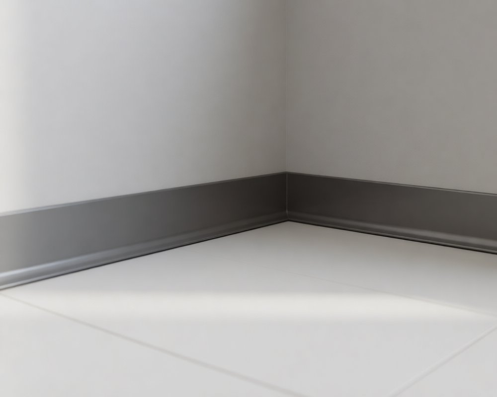 Алюминиевый плинтус AKBD80-SA 2,5м Муар антрацит