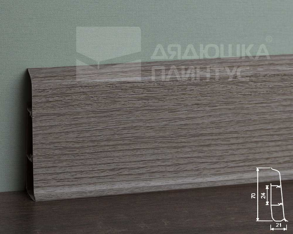 Плинтус ПВХ со съемной панелью Идеал Деконика 70 мм 263 Клен северный