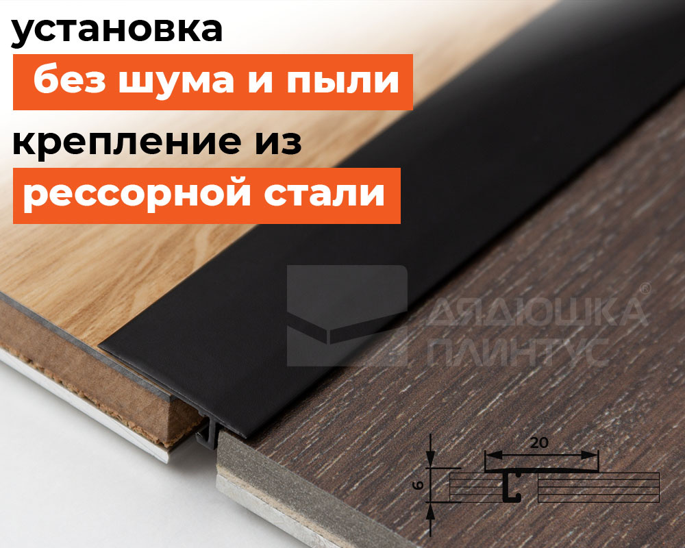 Купить Профиль НЕПЛИНТУС UL20X6-03 20х6х2000мм Черный в магазине «Дядюшка  Плинтус - Кстово»