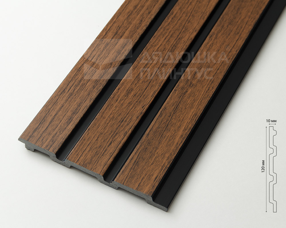 Панель вспененный полистирол ГРЕЙС 3D RAIL 120*2700 мм.  Ятоба