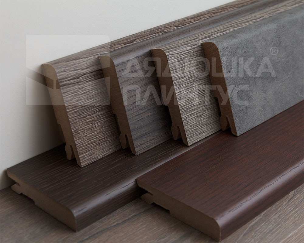 Плинтус МДФ Лука Пл 80МДФ.2700.Point line 24014 Дуб оверленд темный