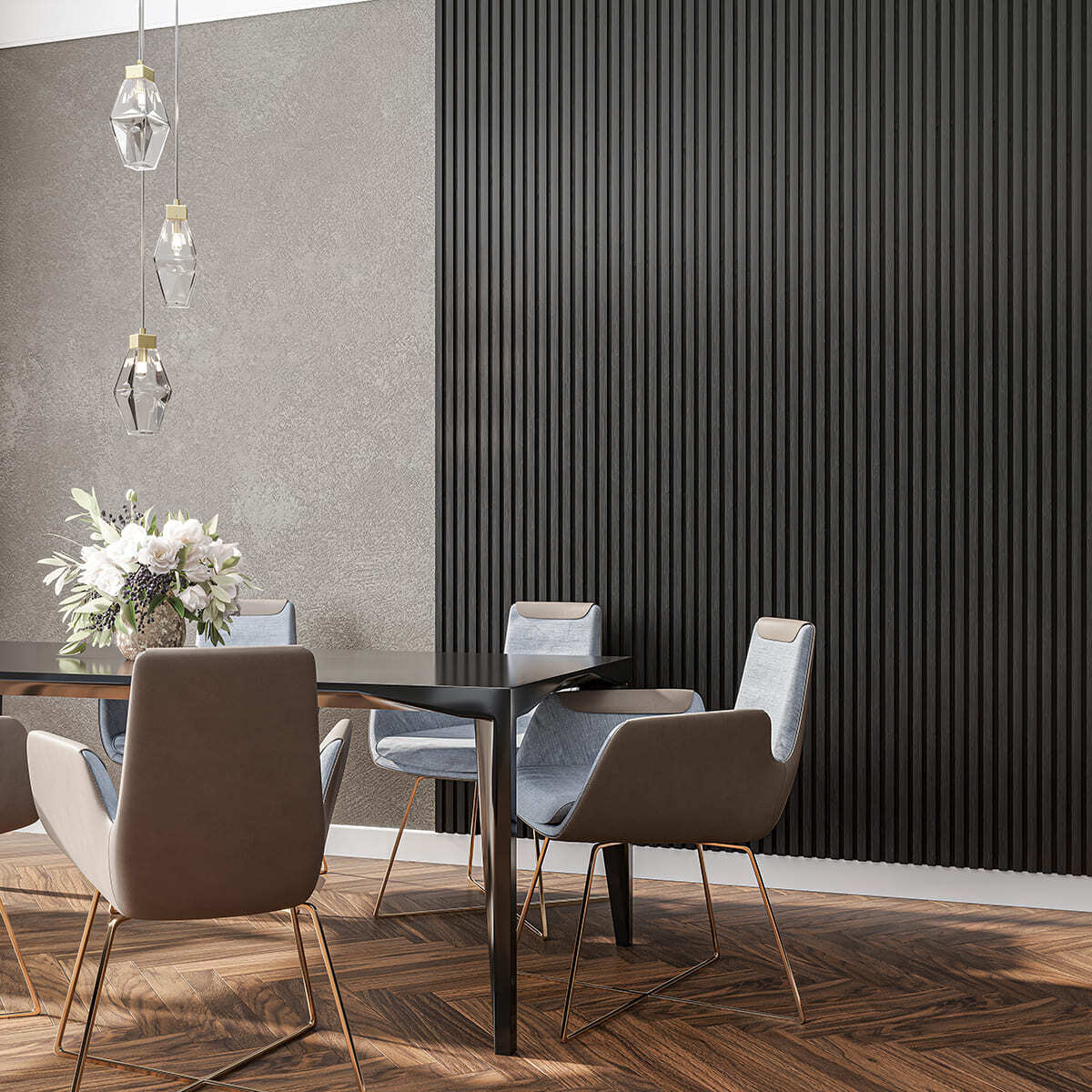 Панель МДФ 3D Лайн Модерн 165*2750мм. L04 Черный