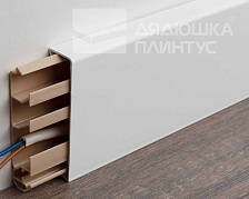 Крышка плинтусного кабельного канала GraceElectro, 20x80 мм, 2м. Белый