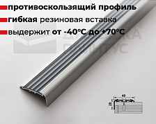 Порог угловой ПУ 71.2700.201л Серебро